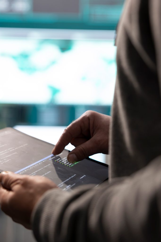 Cyber security expert working on encryption and security in governmental agency